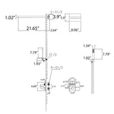 Thermostatic Shower Set with Rainfall Waterfall Head Handheld 3-Button Valve Digital Display Anti Scald Wall-Mounted
