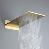 Thermostatic Shower Set with Rainfall Waterfall Head Handheld 3-Button Valve Digital Display Anti Scald Wall-Mounted