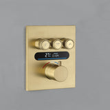 Thermostatic Shower Set with Rainfall Waterfall Head Handheld 3-Button Valve Digital Display Anti Scald Wall-Mounted
