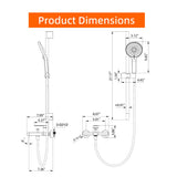 Tub and Shower Faucet Set with Handheld Shower 3 Spray Modes Single Handle Wall-Mounted Mixer