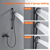 Tub and Shower Faucet Set with Handheld Shower 3 Spray Modes Single Handle Wall-Mounted Mixer