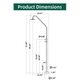 Outdoor Shower 316 Stainless Steel with Rain Head and Foot Rinse Dual Self Closing Handles