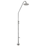 Outdoor Shower 316 Stainless Steel with Rain Head and Foot Rinse Dual Self Closing Handles