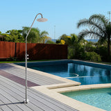 Outdoor Shower 316 Stainless Steel with Rain Head and Foot Rinse Dual Self Closing Handles