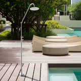 Outdoor Shower 316 Stainless Steel with Rain Head and Foot Rinse Dual Self Closing Handles