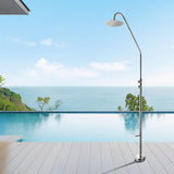 Outdoor Shower 316 Stainless Steel with Rain Head and Foot Rinse Dual Self Closing Handles