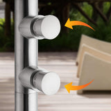 Outdoor Shower 316 Stainless Steel with Rain Head and Foot Rinse Dual Self Closing Handles