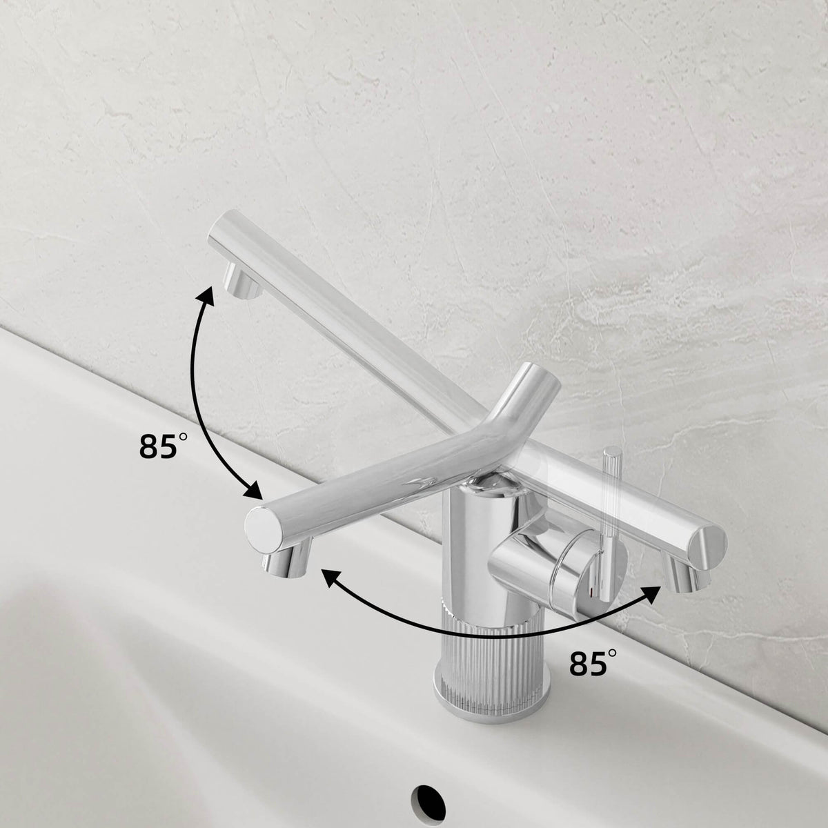 Single Handle Bathroom Faucet with Dual-Direction Swivel Spout