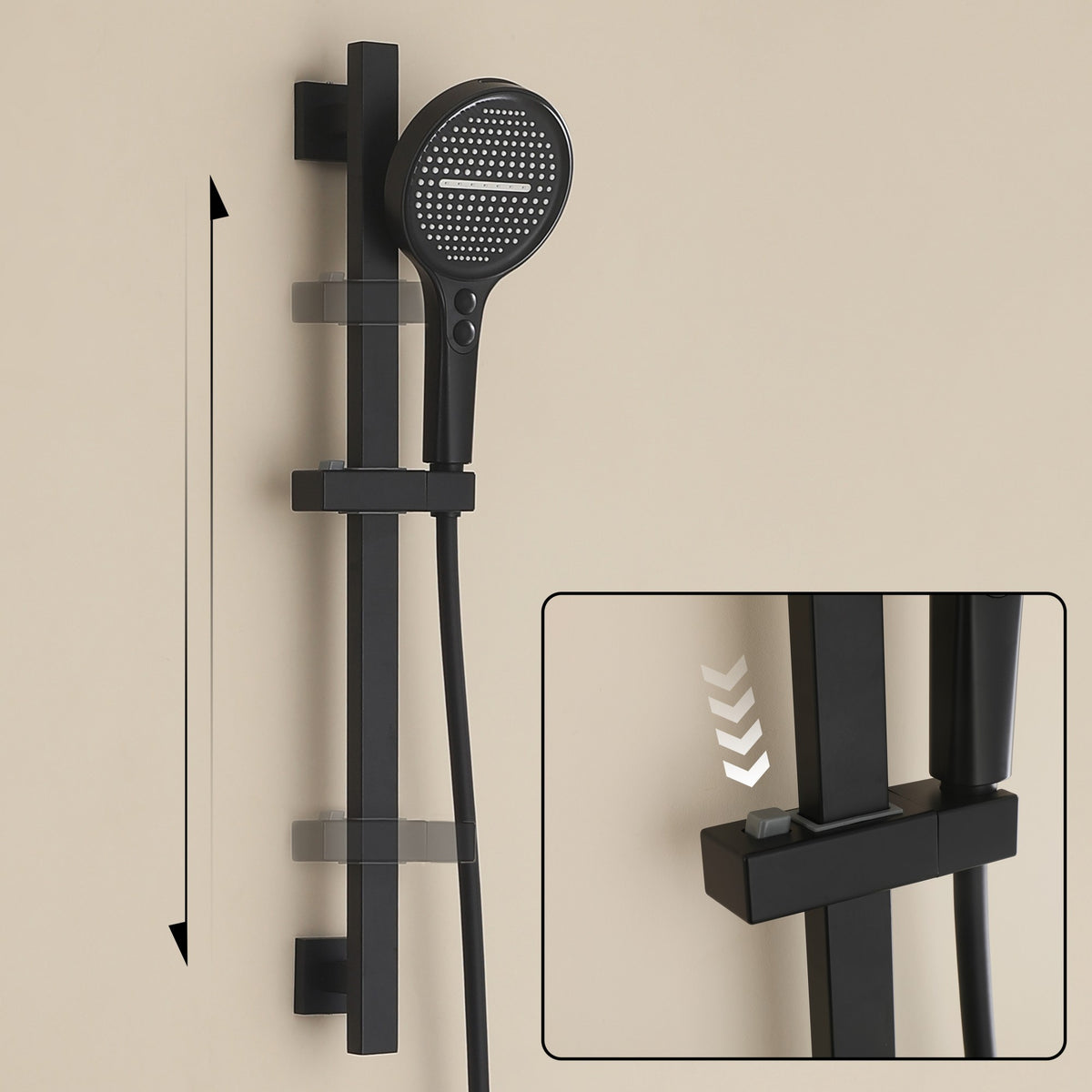 Wall-Mounted Bathtub Shower System with 3-Function Handheld & Waterfall Spout