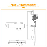 Wall-Mounted Bathtub Shower System with 3-Function Handheld & Waterfall Spout