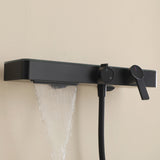 Wall-Mounted Bathtub Shower System with 3-Function Handheld & Waterfall Spout