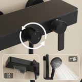 Wall-Mounted Bathtub Shower System with 3-Function Handheld & Waterfall Spout