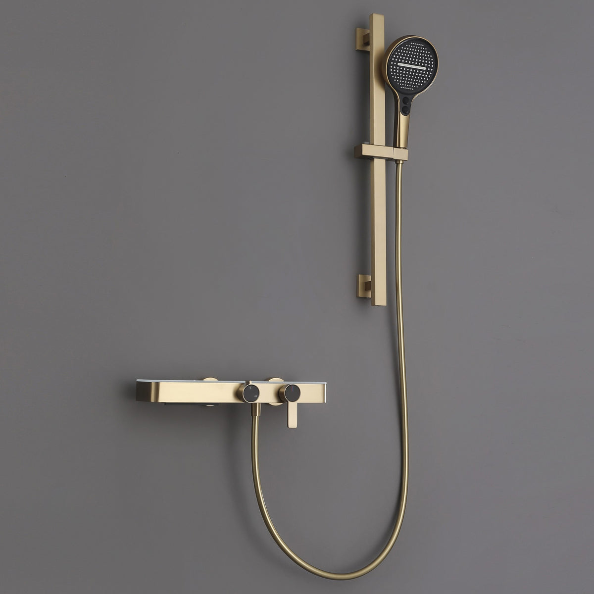 Wall-Mounted Bathtub Shower System with 3-Function Handheld & Waterfall Spout
