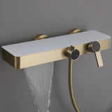 Wall-Mounted Bathtub Shower System with 3-Function Handheld & Waterfall Spout