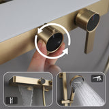 Wall-Mounted Bathtub Shower System with 3-Function Handheld & Waterfall Spout