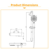 Wall-Mounted Bathtub Faucet Waterfall Spout Push Button Diverter Handheld Shower Slide Bar