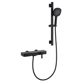 Wall-Mounted Bathtub Faucet Waterfall Spout Push Button Diverter Handheld Shower Slide Bar