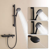 Wall-Mounted Bathtub Faucet Waterfall Spout Push Button Diverter Handheld Shower Slide Bar