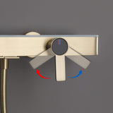 Wall-Mounted Bathtub Faucet Waterfall Spout Push Button Diverter Handheld Shower Slide Bar