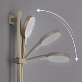 Wall-Mounted Bathtub Faucet Waterfall Spout Push Button Diverter Handheld Shower Slide Bar