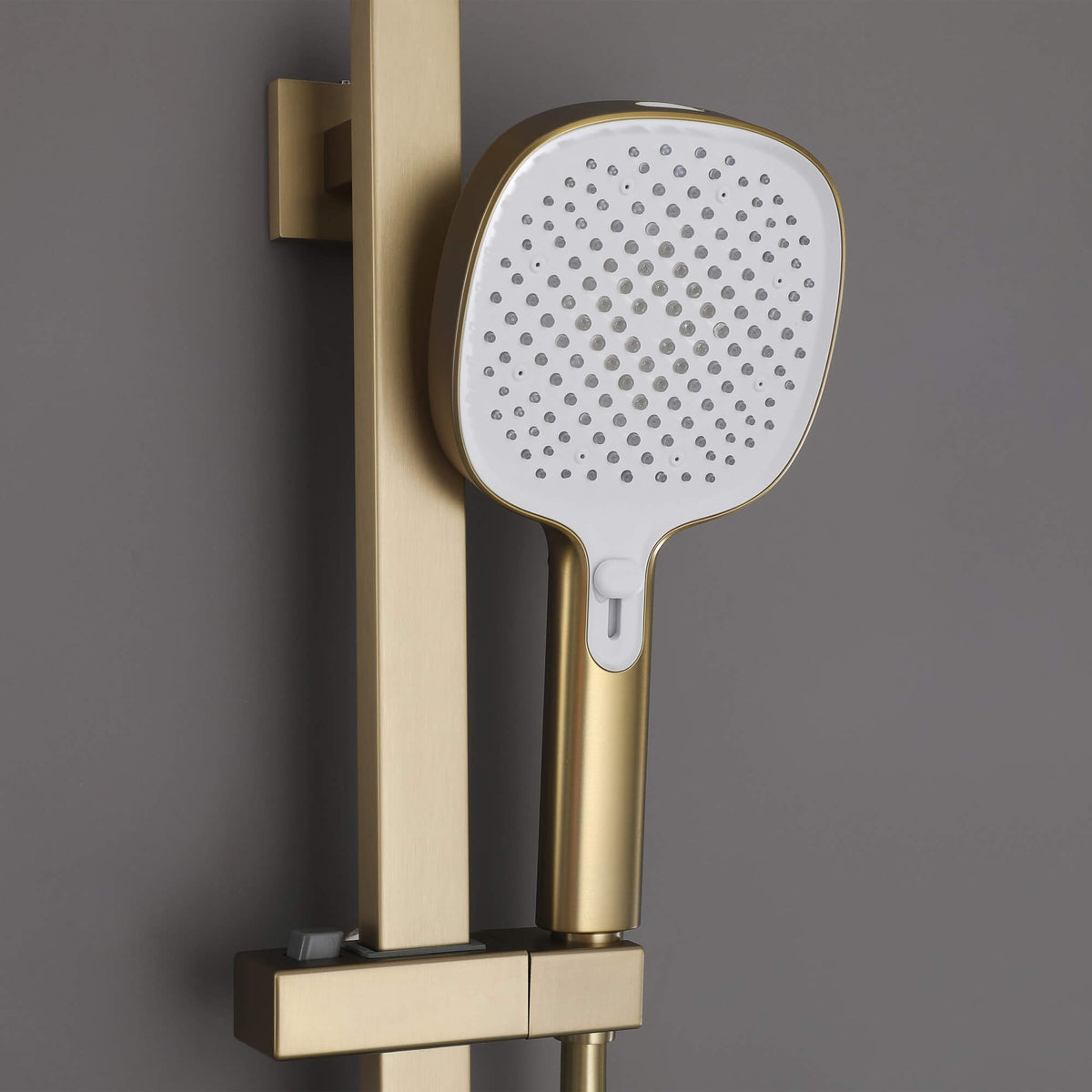 Wall-Mounted Bathtub Faucet Waterfall Spout Push Button Diverter Handheld Shower Slide Bar