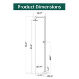 316 Stainless Steel Outdoor Shower Cold Water Single Function Durable Pool and Garden Shower