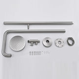 2-Function Outdoor Shower with Rain Shower Head and 360° Adjustable Foot Wash Spout