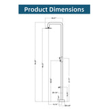 2-Function Outdoor Shower with Rain Shower Head and 360° Adjustable Foot Wash Spout