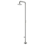 2-Function Outdoor Shower with Rain Shower Head and 360° Adjustable Foot Wash Spout