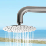 2-Function Outdoor Shower with Rain Shower Head and 360° Adjustable Foot Wash Spout
