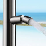 2-Function Outdoor Shower with Rain Shower Head and 360° Adjustable Foot Wash Spout