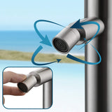 2-Function Outdoor Shower with Rain Shower Head and 360° Adjustable Foot Wash Spout