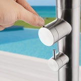 2-Function Outdoor Shower with Rain Shower Head and 360° Adjustable Foot Wash Spout