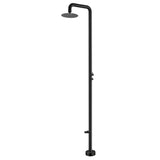 2-Function Outdoor Shower with Rain Shower Head and 360° Adjustable Foot Wash Spout