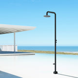 2-Function Outdoor Shower with Rain Shower Head and 360° Adjustable Foot Wash Spout