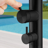 2-Function Outdoor Shower with Rain Shower Head and 360° Adjustable Foot Wash Spout