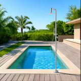 Outdoor Shower 316 Stainless Steel Freestanding Pool Shower with Hot & Cold Water Control