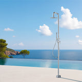 Outdoor Shower 316 Stainless Steel Freestanding Pool Shower with Hot & Cold Water Control