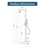 Outdoor Shower 316 Stainless Steel Freestanding Pool Shower with Hot & Cold Water Control