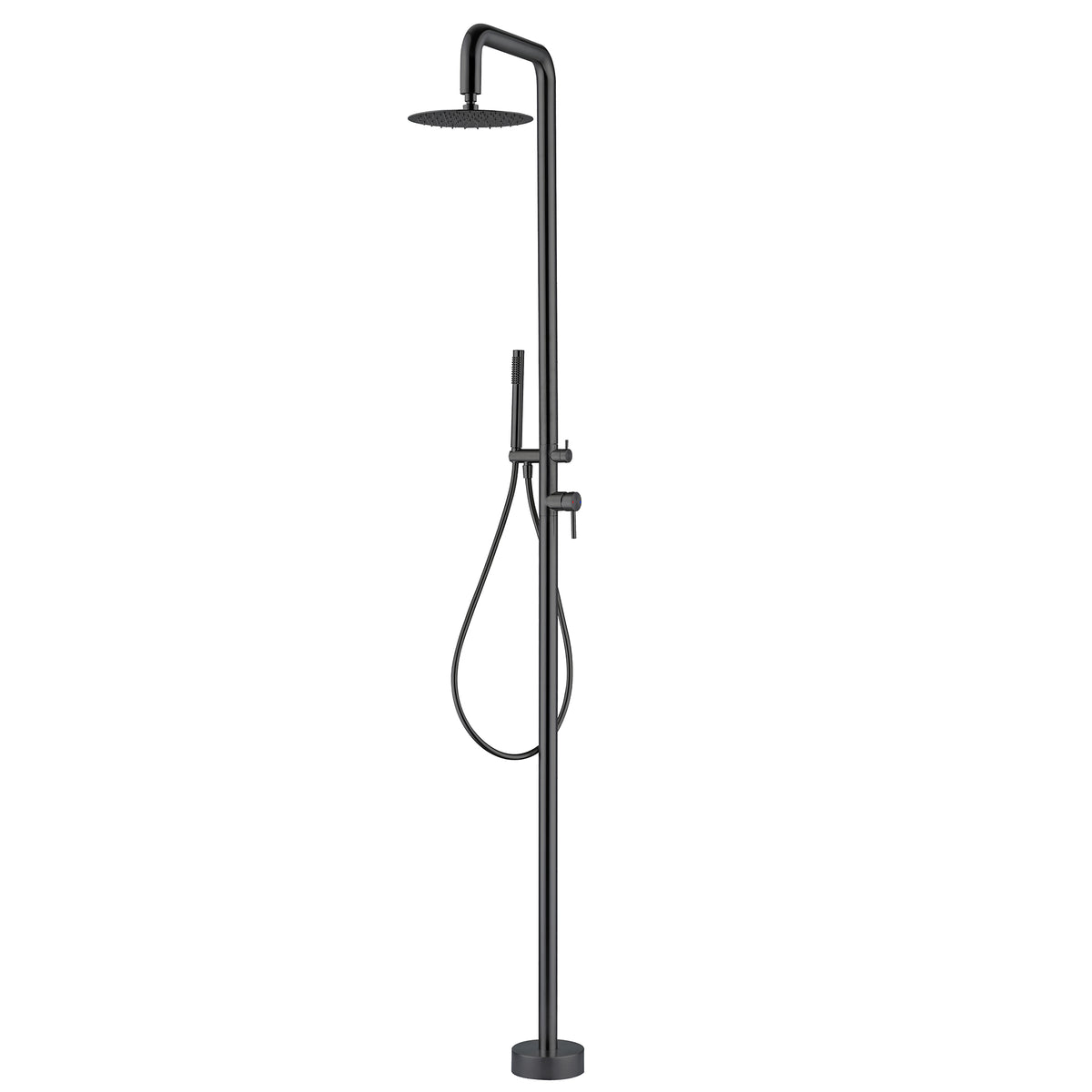 Outdoor Shower 316 Stainless Steel Freestanding Pool Shower with Hot & Cold Water Control