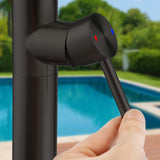 Outdoor Shower 316 Stainless Steel Freestanding Pool Shower with Hot & Cold Water Control