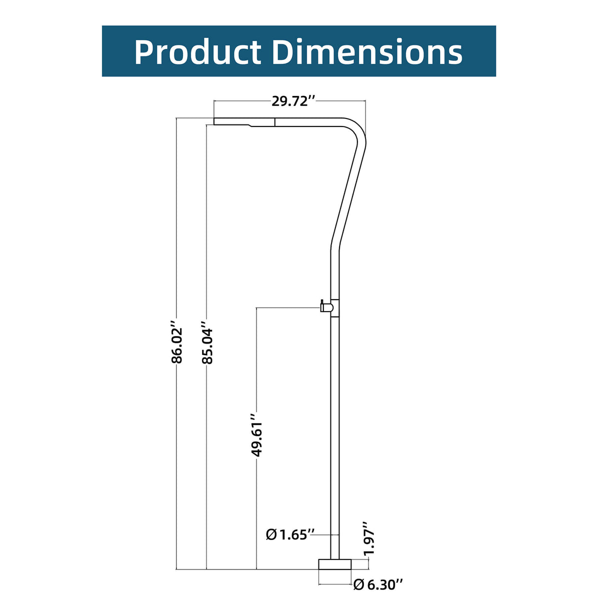 316 Stainless Steel Outdoor Shower Modern Freestanding Cold Water Pool Garden Shower