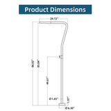 316 Stainless Steel Outdoor Shower Modern Freestanding Cold Water Pool Garden Shower
