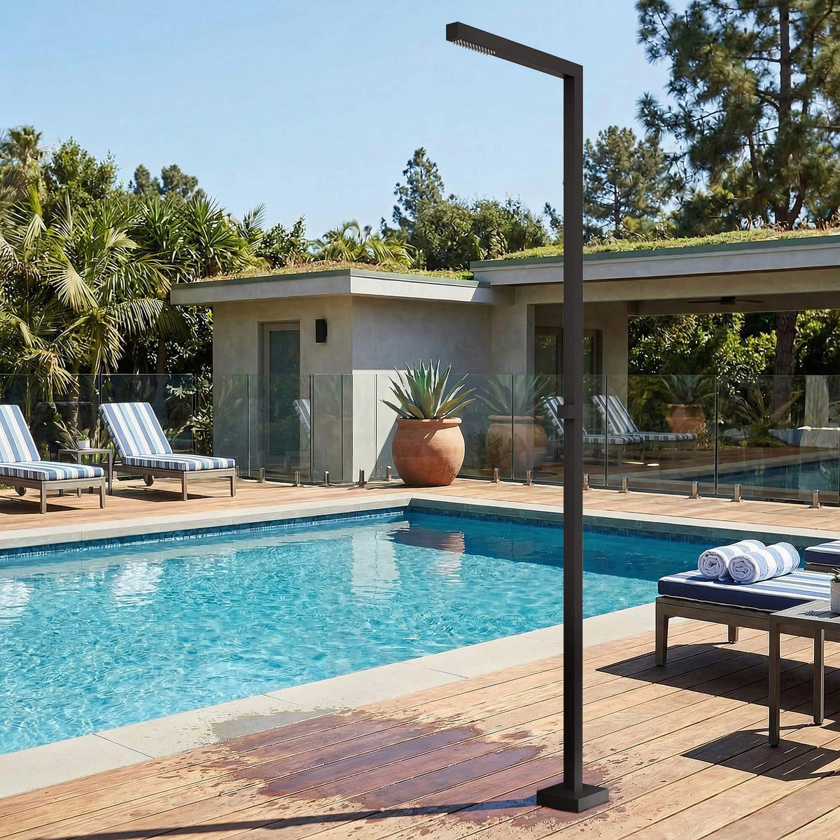 316 Stainless Steel Outdoor Shower Cold Water Freestanding for Pool and Garden