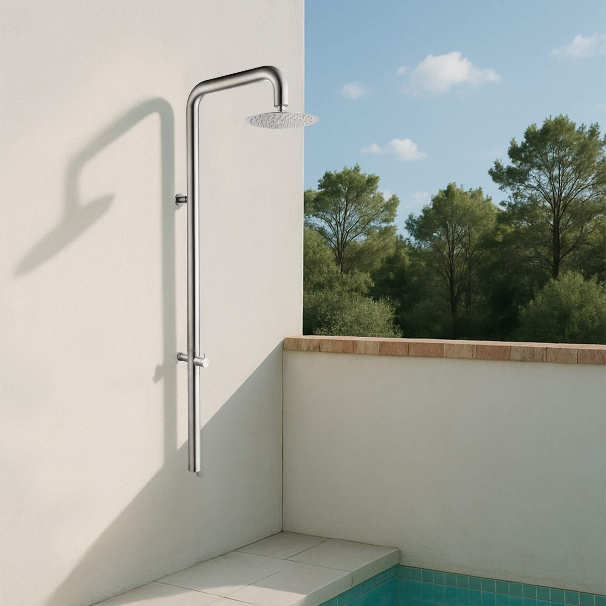 316 Stainless Steel Wall-Mounted Cold Water Outdoor Shower