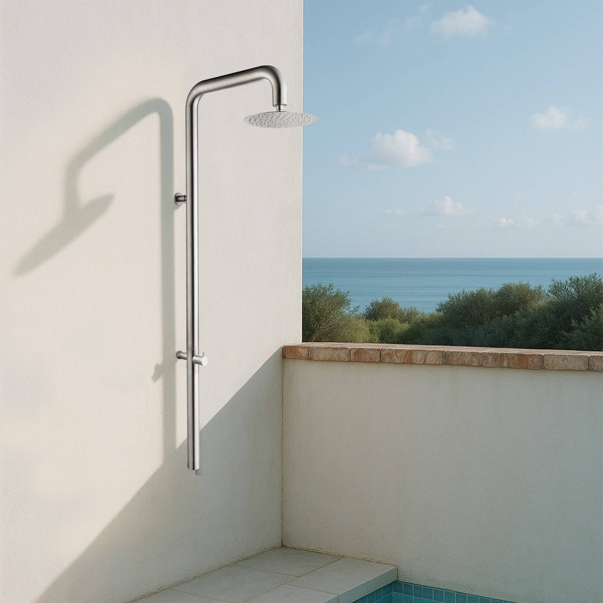 316 Stainless Steel Wall-Mounted Cold Water Outdoor Shower