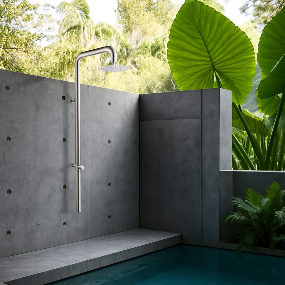 316 Stainless Steel Wall-Mounted Cold Water Outdoor Shower