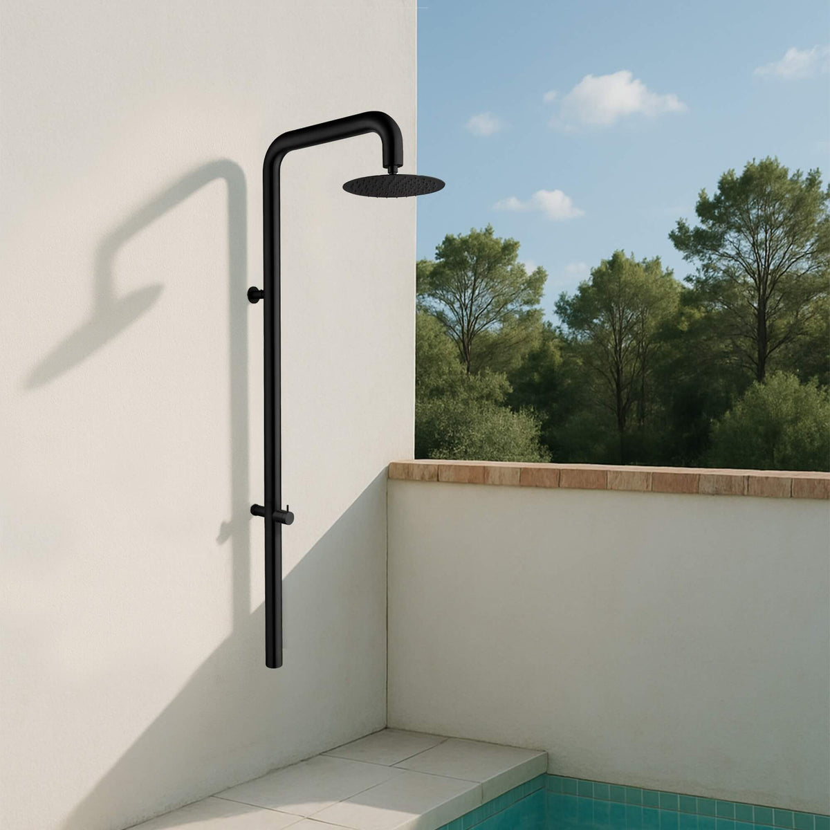 316 Stainless Steel Wall-Mounted Cold Water Outdoor Shower