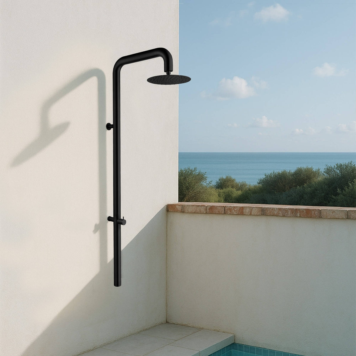 316 Stainless Steel Wall-Mounted Cold Water Outdoor Shower