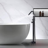 316 Stainless Steel Freestanding Thermostatic Tub Filler with Swivel Spout and Handheld Shower